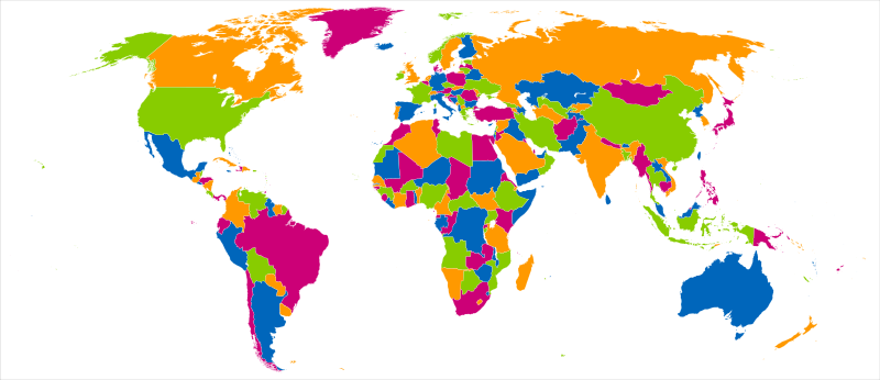 A world map in four colors A world map in four colors